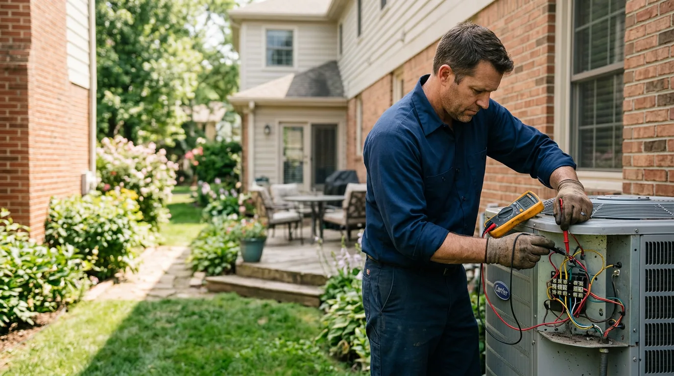 HVAC technician working near Olmstedville, NY
